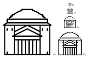 Landmarks of Italy - Rome, an Outline Icon by Jozsef Balazs-Hegedus (Thumbnail 6 of 7)