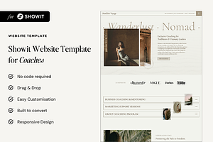 Showit Website Template For Coaches, a Landing Page Template by Emily Betts