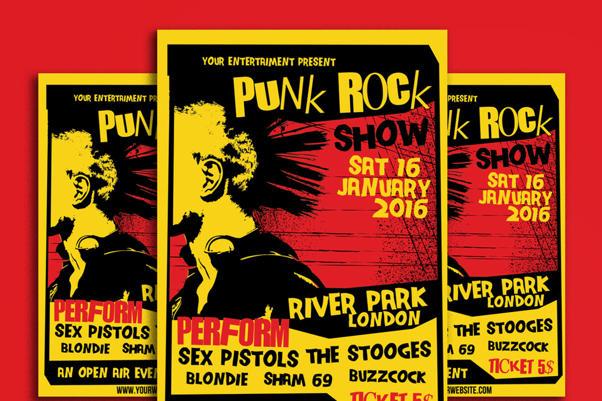 Punk Rock Show flyer tamplate, a Flyer Template by Muhamad Iqbal hidayat (Photo 1 of 3)