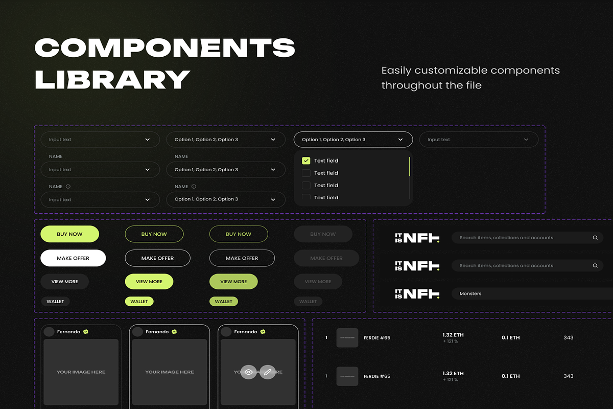 NFT marketplace - UI kit, an UI Kit Template by Digital_Fantasies (Photo 8 of 8)
