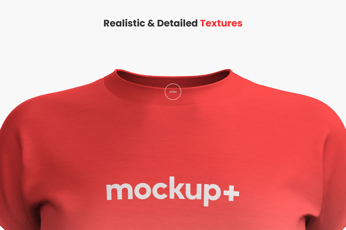 Realistic Women T-Shirt Mockup, a Shirt Mockup by Mockup+ (Photo 3 of 5)