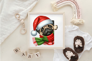 Christmas Peeking Dogs Sublimation