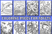 Ocean Animal Coloring Book V2, an Animal Illustration by Design Zone (Thumbnail 3 of 7)