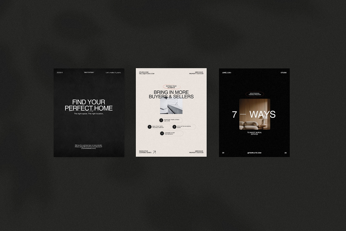 40 Realtor Instagram Canva Templates, a Social Media Template by Prapti Design (Photo 2 of 10)