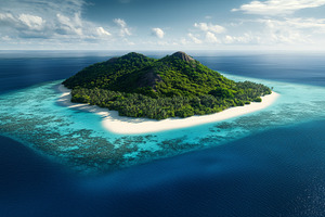 Tropical island with white sand, a Nature Photo by MistyDay