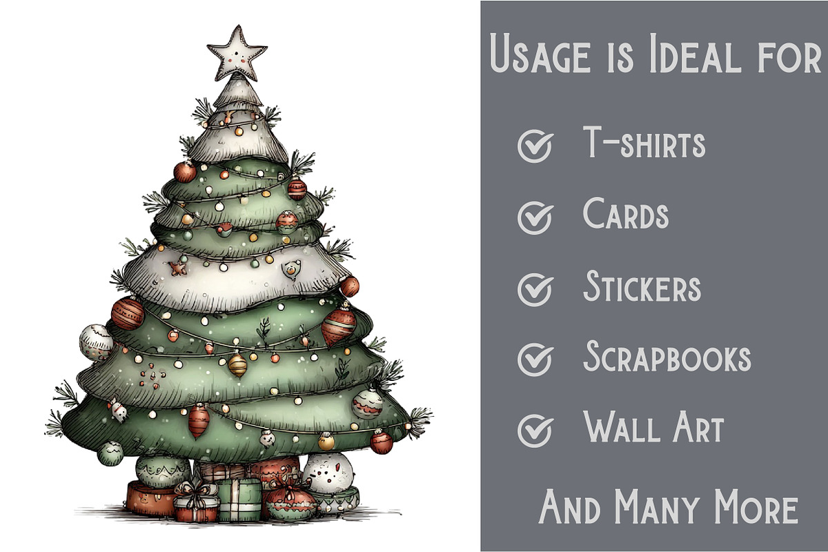 Christmas  Tree Clipart, an Illustration by Pixels.Craft (Photo 3 of 6)