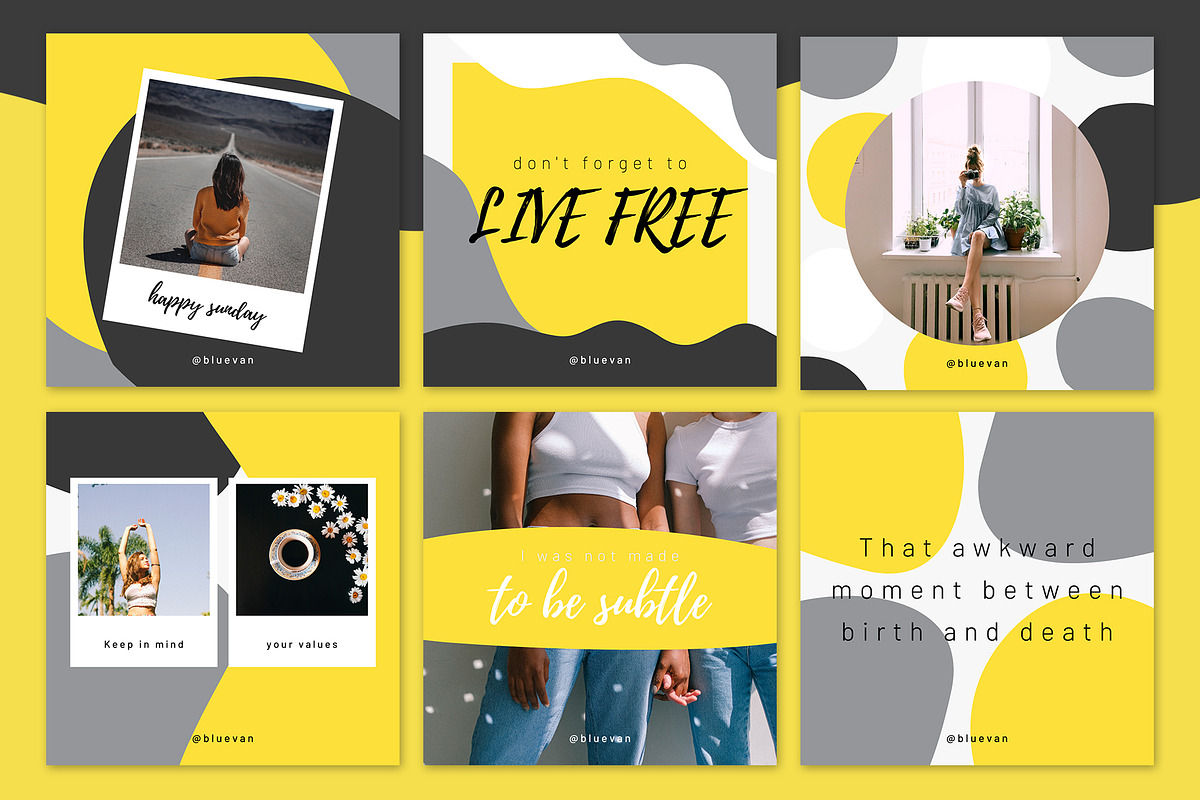 Yellow Curves Instagram Templates, a Social Media Template by bluevan (Photo 4 of 5)