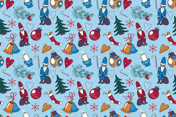 Pattern with NY and Xmas elements preview 2