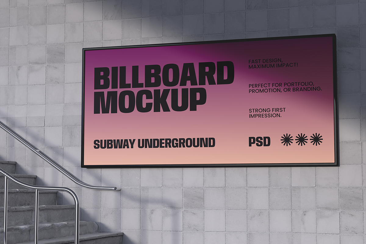 Subway Billboard Mockup, an Advertising Mockup by Unerispace