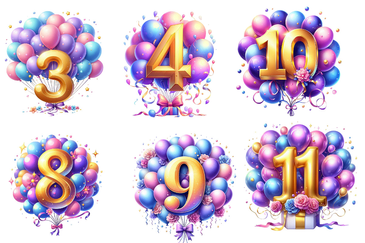 Happy Birthday Balloon Numbers, an Illustration by Designworld (Photo 4 of 5)