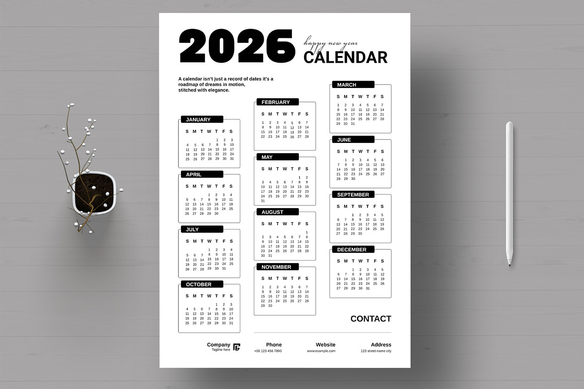 Calendar 2026 Layout Template