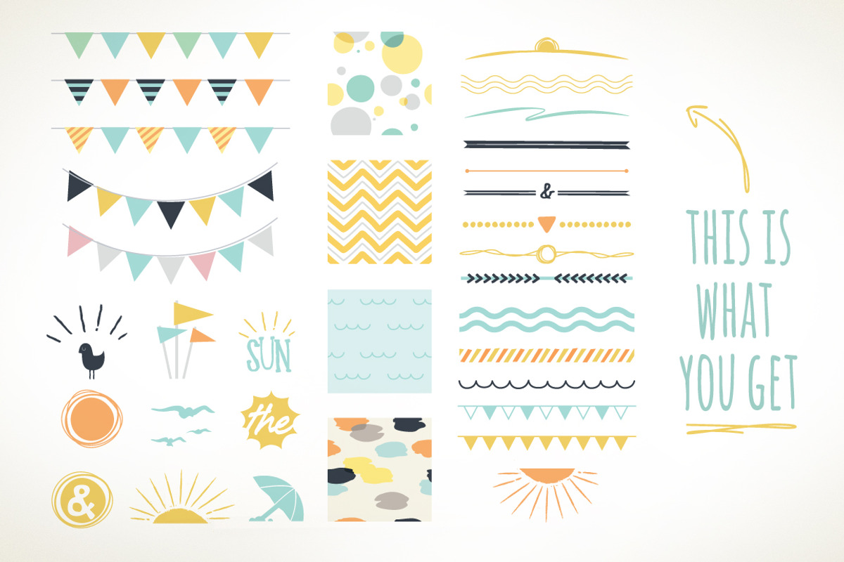Summer Patterns & Vectors preview 3