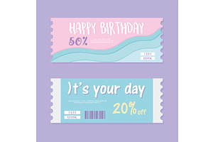 birthday gift coupons, an Illustration by studiogstock