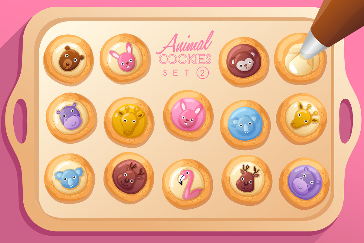 Cute Animal Cookies Set2, an Object Graphic by Daraon (Photo 2 of 2)