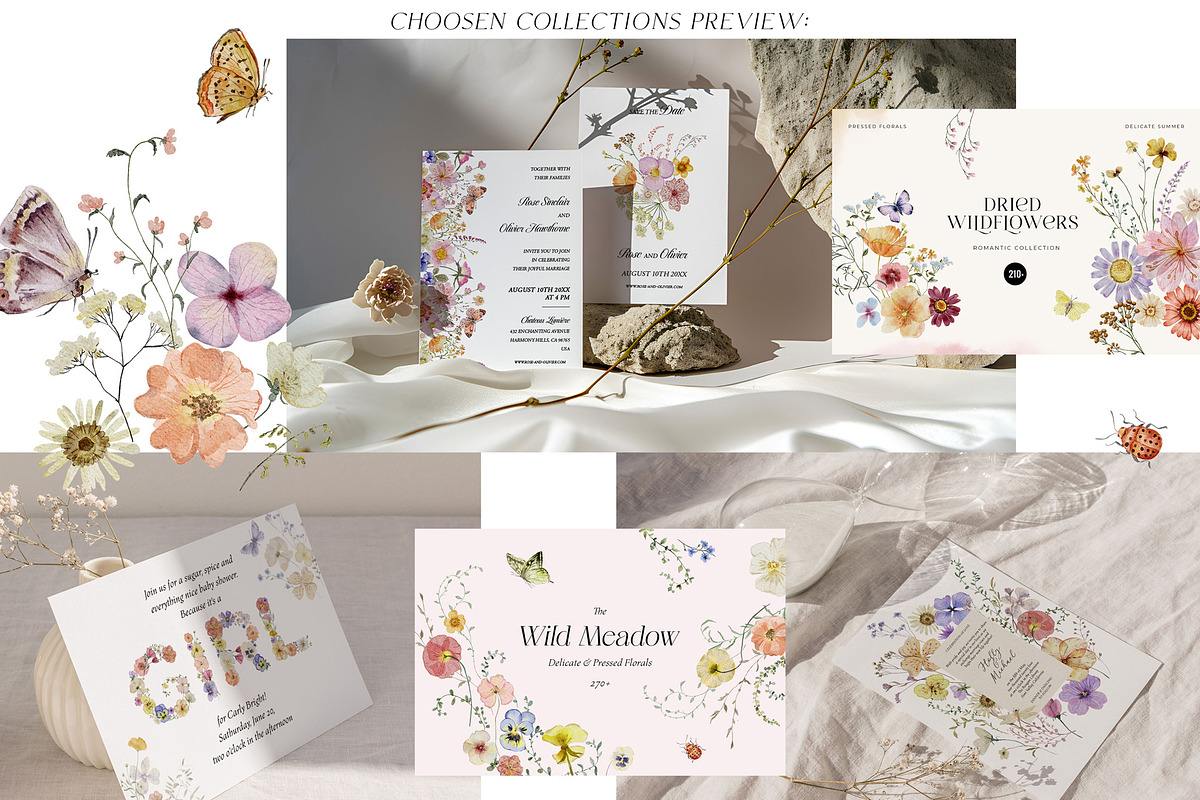 Watercolor Floral BUNDLE handpainted, an Illustration by SunnyAfternoons (Photo 5 of 10)