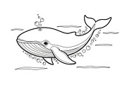 Whale Line Art Vector Bundle, an Illustration by yasushie (Thumbnail 33 of 51)