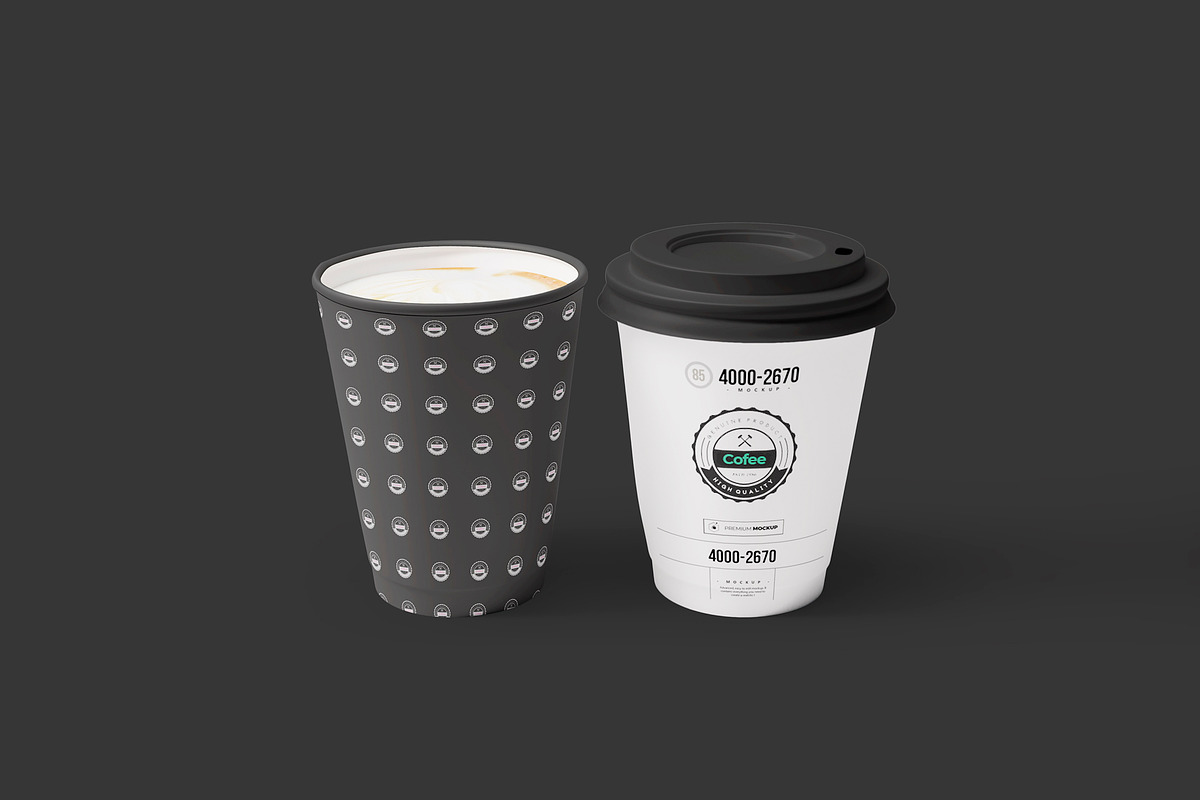 Coffe Paper Cups Mock-up 2, a Cups & Container Mockup by Nevada63 (Photo 2 of 4)