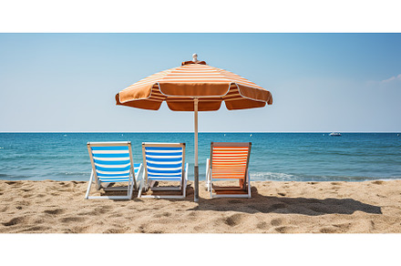 Beach Chairs and umbrellas by the, a Nature Photo by ZinetroN