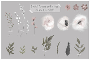 Pastel Flowers.Set,patterns,bouquets