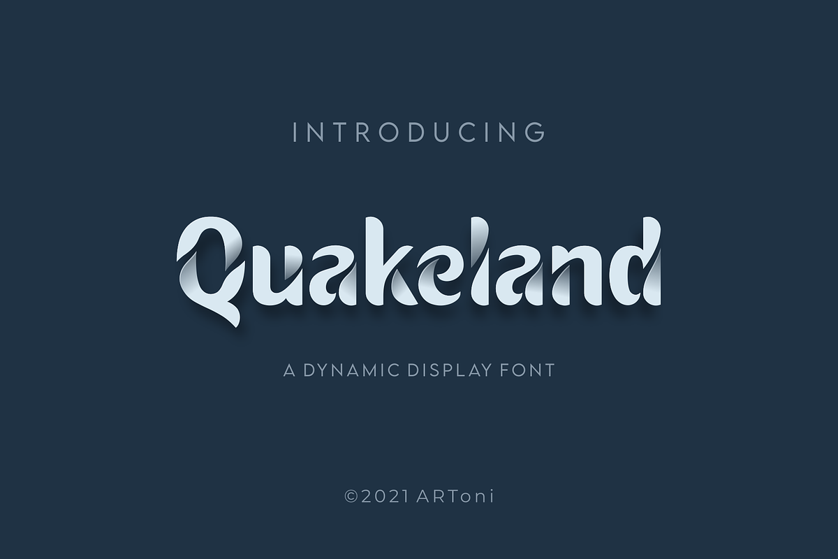 Quakeland, a Font by ARToni (Photo 1 of 6)