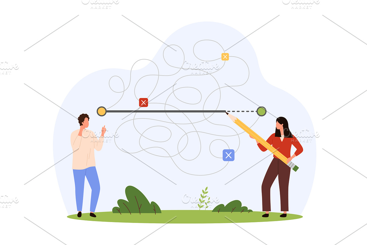 Easy and simple solution to, a Person Illustration by Flashvector