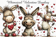 Whimsical Valentine Donkey Clipart, an Illustration by Craft Nest (Thumbnail 1 of 11)