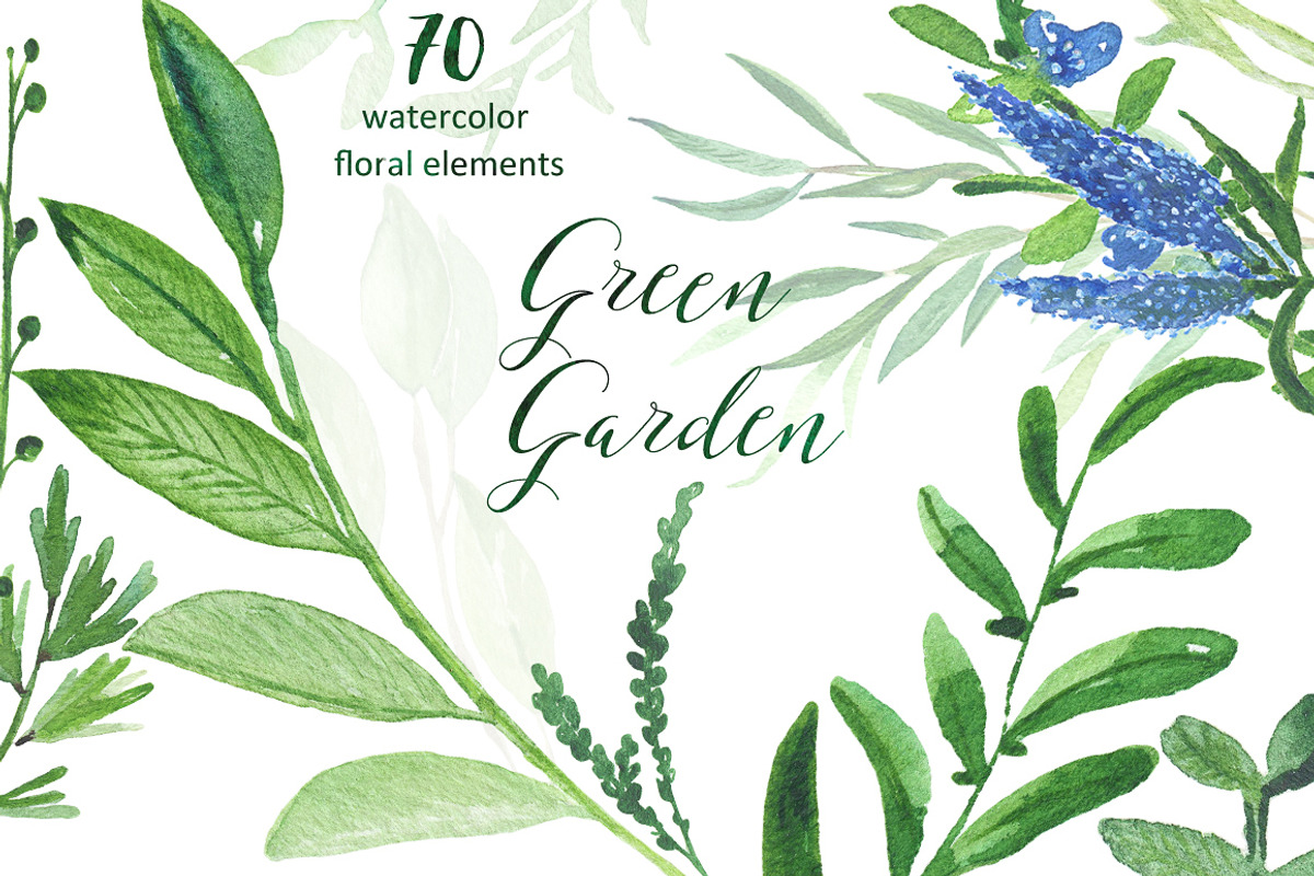 Green garden. Watercolors collection, a Decorative Illustration by LABFcreations (Photo 1 of 7)