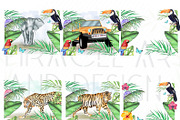 Watercolor Summer Safari Clipart Set, an Animal Illustration by MiracleArtAndDesign (Thumbnail 3 of 3)