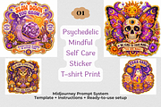 Retro Groovy Sticker T-Shirt Prompts, a Seasonal Illustration by Print Haven Mochi Vintage (Thumbnail 2 of 8)