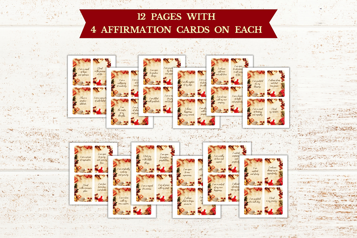 48 Christmas Affirmation Cards, a Card Template by SimoDigitalArt (Photo 3 of 7)