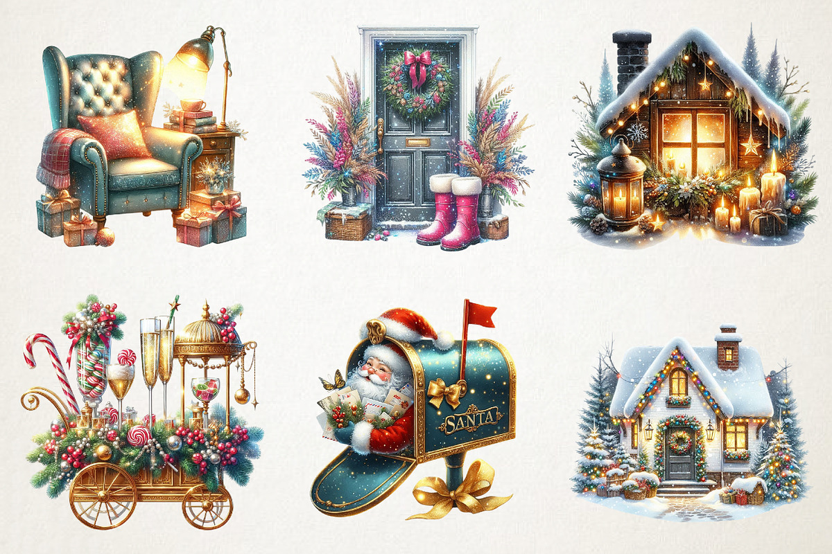 Christmas Home Clipart, an Illustration by RobertsArt (Photo 5 of 7)