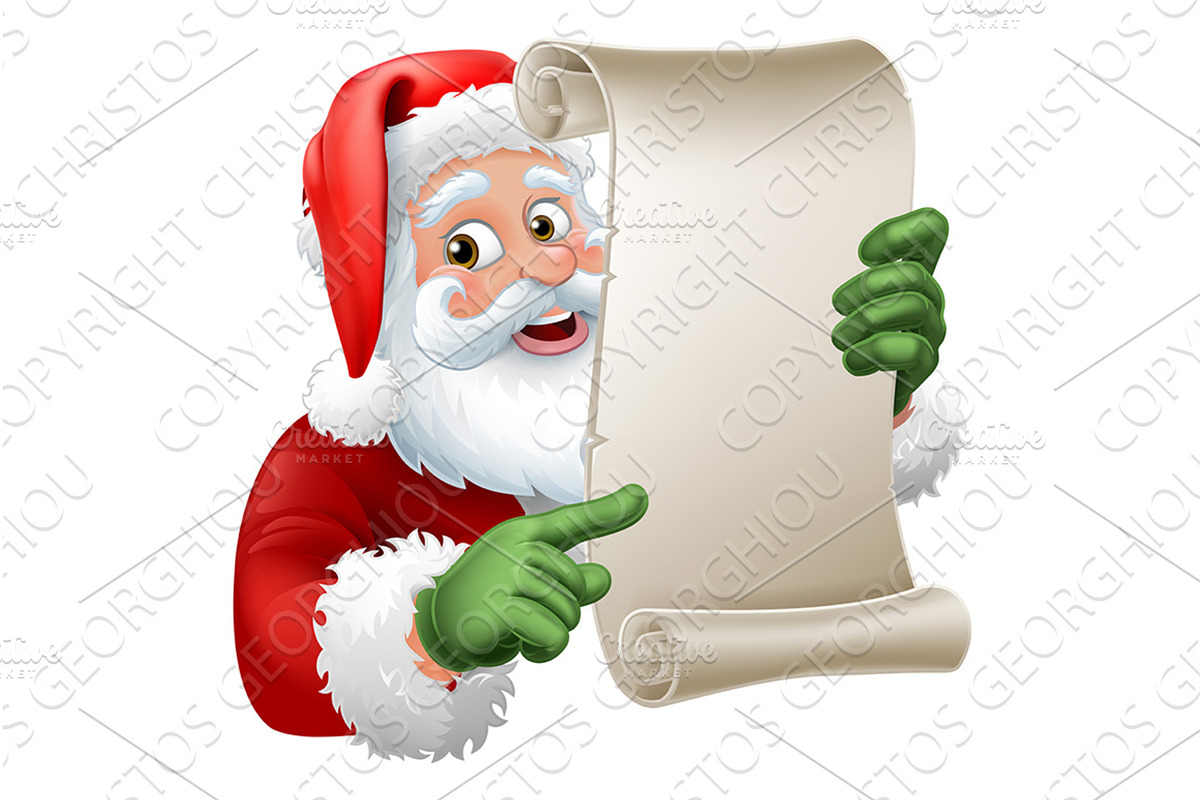 Santa Claus Father Christmas Scroll, a Person Illustration by Christos Georghiou
