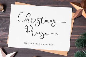 Christmas Praise, a Script Font by Letterara