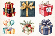 Watercolor Gift Box Graphic Black Fr, an Illustration by DreamCafeArt (Thumbnail 4 of 5)