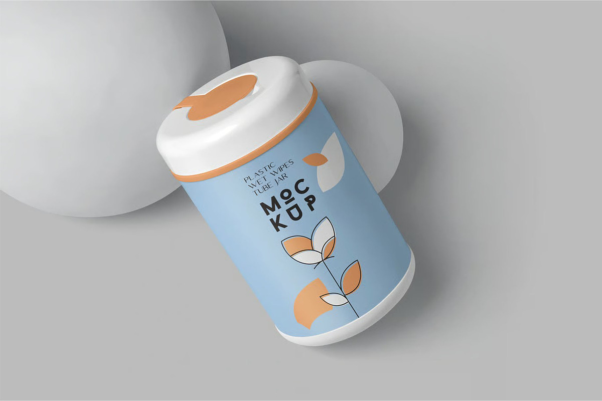 Wet Wipes Jar Mockups, a Packaging Mockup by megostudi0 (Photo 7 of 7)