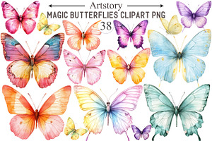Magic Butterflies Clipart Butterfly, an Illustration by designcity5