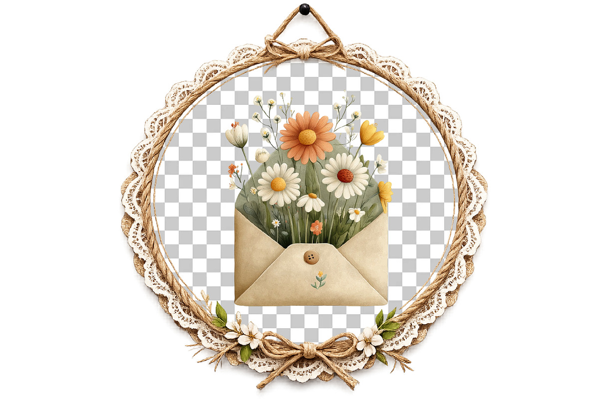 Whimsical Spring Envelope Clipart, an Illustration by DreamArtGraphic (Photo 6 of 8)