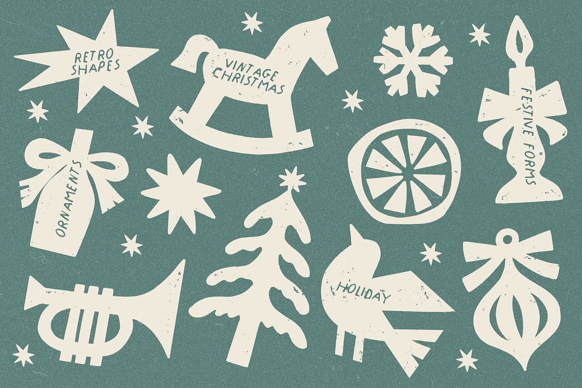 Vintage Christmas: 100 Graphics, a Seasonal Illustration by Veyla (Photo 8 of 17)