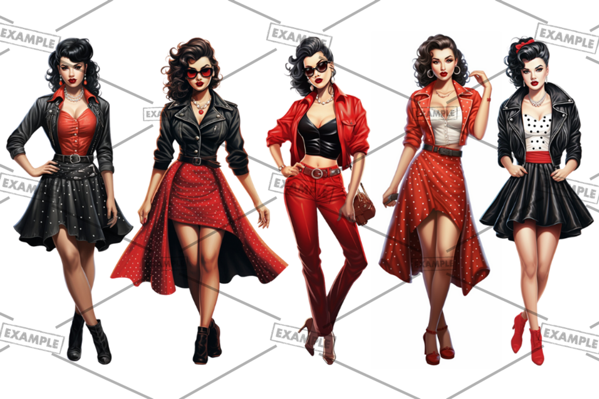 Rockabilly Women Bulk Bundle of 68, a Graphic by Jay Major Designs (Photo 3 of 20)