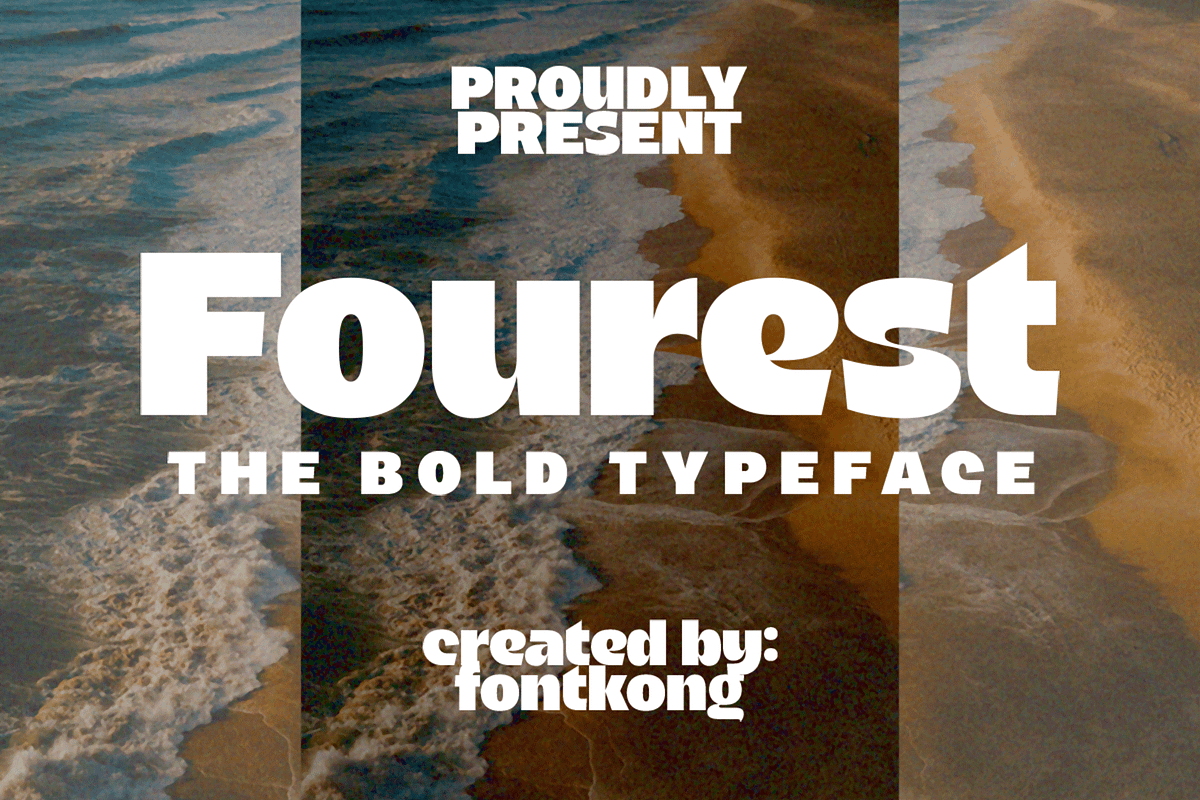 Fourest - The Bold Typeface, a Sans Serif Font by overlaytemplates (Photo 1 of 5)