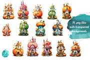 Watercolor Pumpkin House, a Seasonal Illustration by Verdigris Studios (Thumbnail 2 of 3)