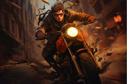 Speedy Man riding motorcycle, a Sports & Recreation Photo by Ylivdesign