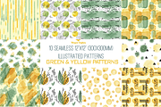 Seamless green and yellow patterns, a Pattern Graphic by Winged Graphics (Thumbnail 2 of 4)