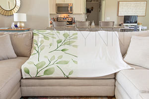 Minky Blanket Mockup on Couch #BH06
