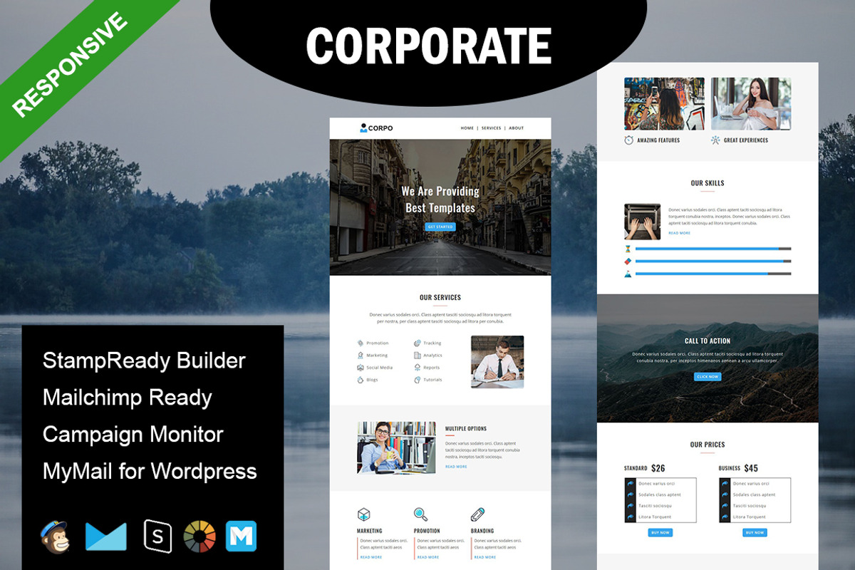 CORPORATE- Responsive Email Template, an Email Template by FourDinos (Photo 1 of 2)