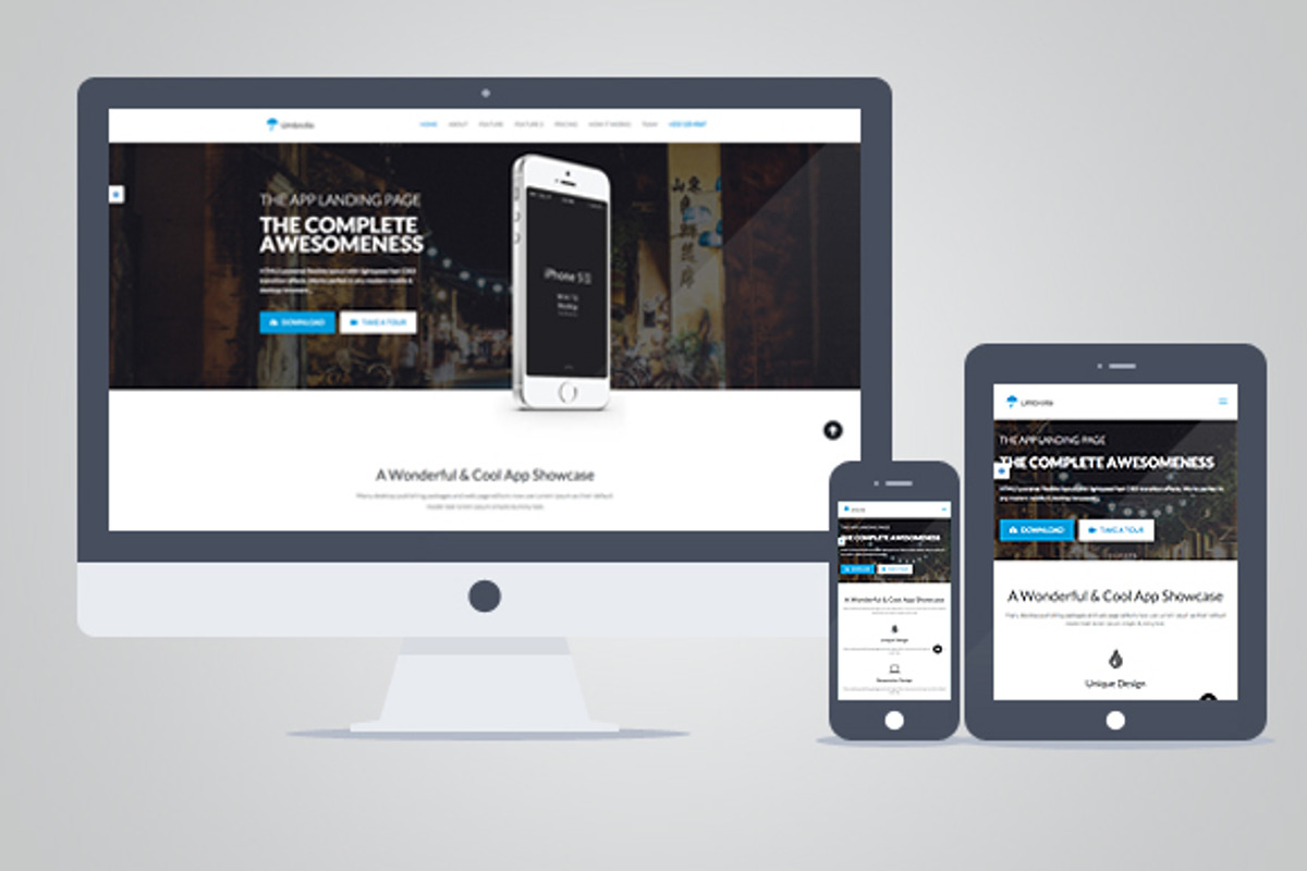 Umbrella - Responsive Landing Page, a Landing Page Template by PsdBooster (Photo 3 of 3)