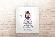 yoga man with animals, an Animal Illustration by JulianArt (Thumbnail 7 of 7)