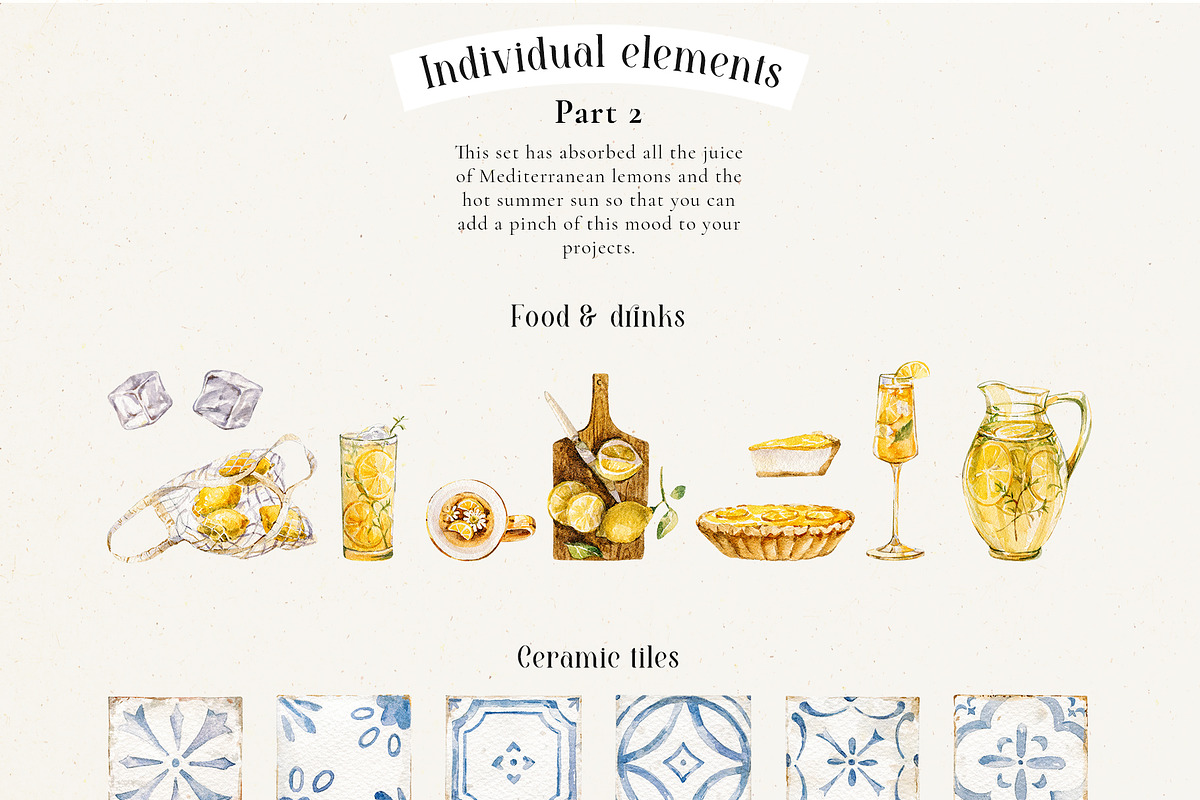Mediterranean Citrus Garden clipart, a Decorative Illustration by Pamyatka Shop (Photo 14 of 14)