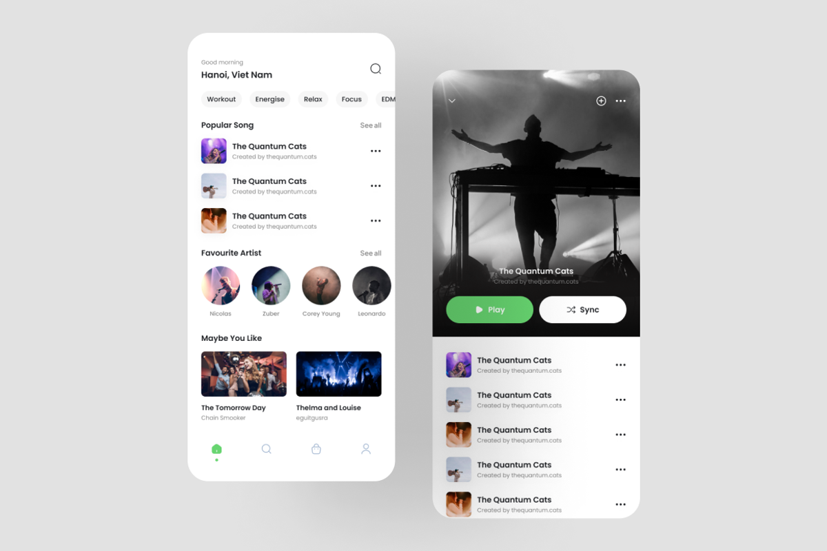 Musi - Music Play App UI Kit, an UI Kit Template by iDoodle Studio (Photo 2 of 4)
