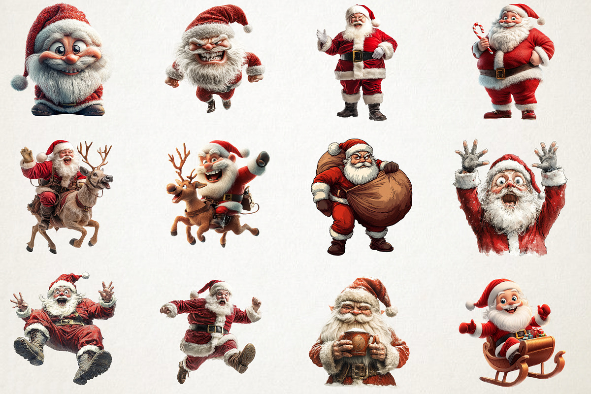 Funny Skinny Santa Clipart, an Illustration by RobertsArt (Photo 7 of 7)